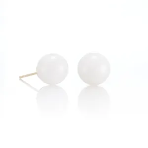 10mm White Jade Earrings