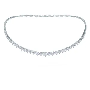 16 Inch, Three Prong Diamond Tennis Necklace