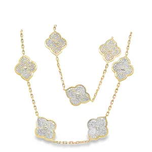 16 Les Fleures Pave Reversible Necklace