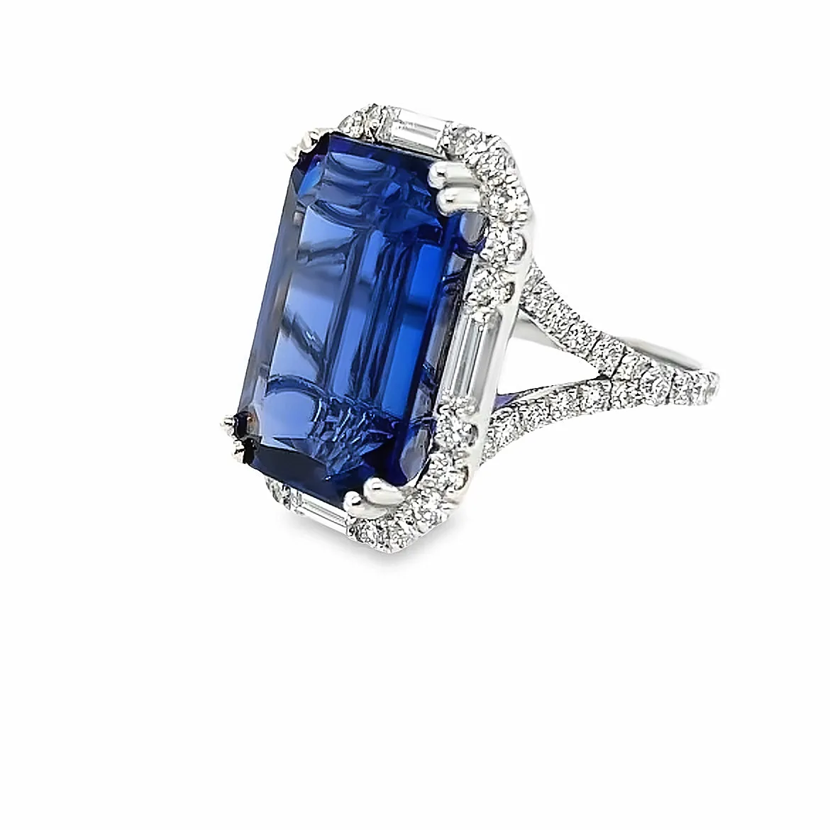 27.02CT Tanzanite and Diamond Ring