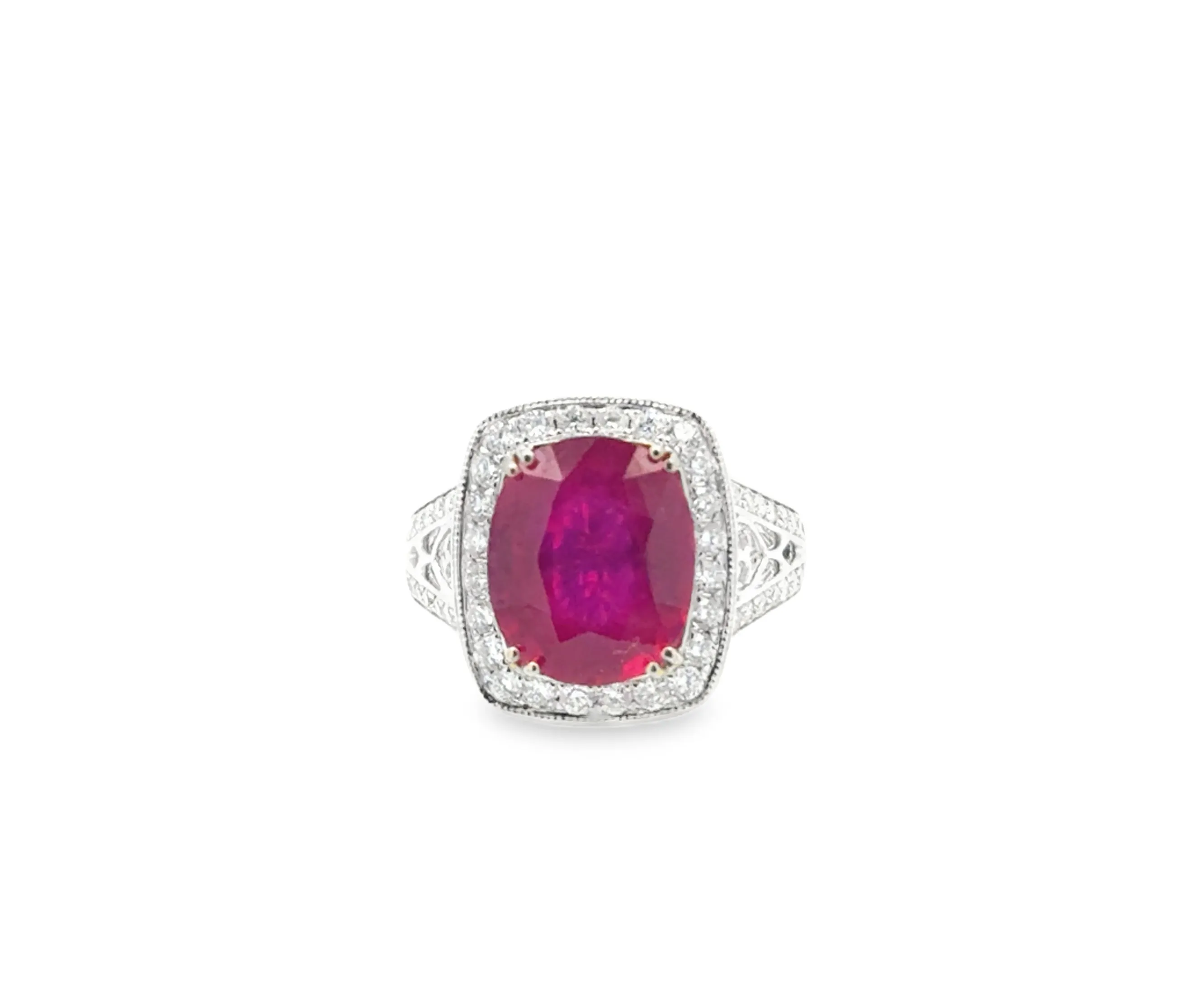7CT Oval Cut Ruby Ring