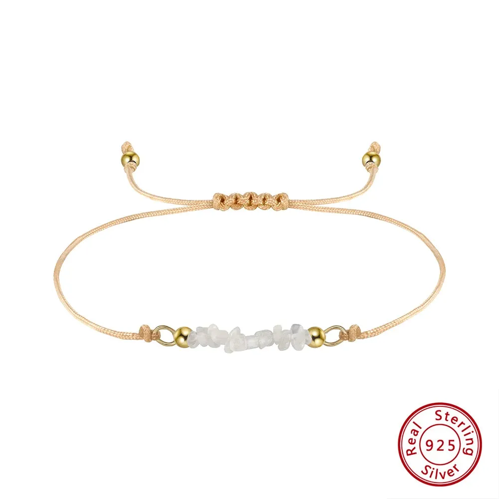 925 Sterling Silver Natural Gemstones Bracelet for Women