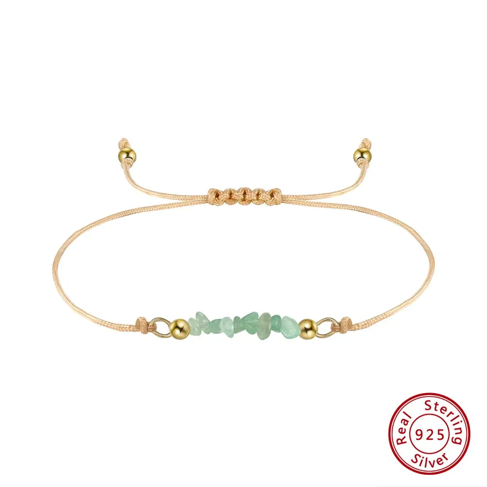 925 Sterling Silver Natural Gemstones Bracelet for Women