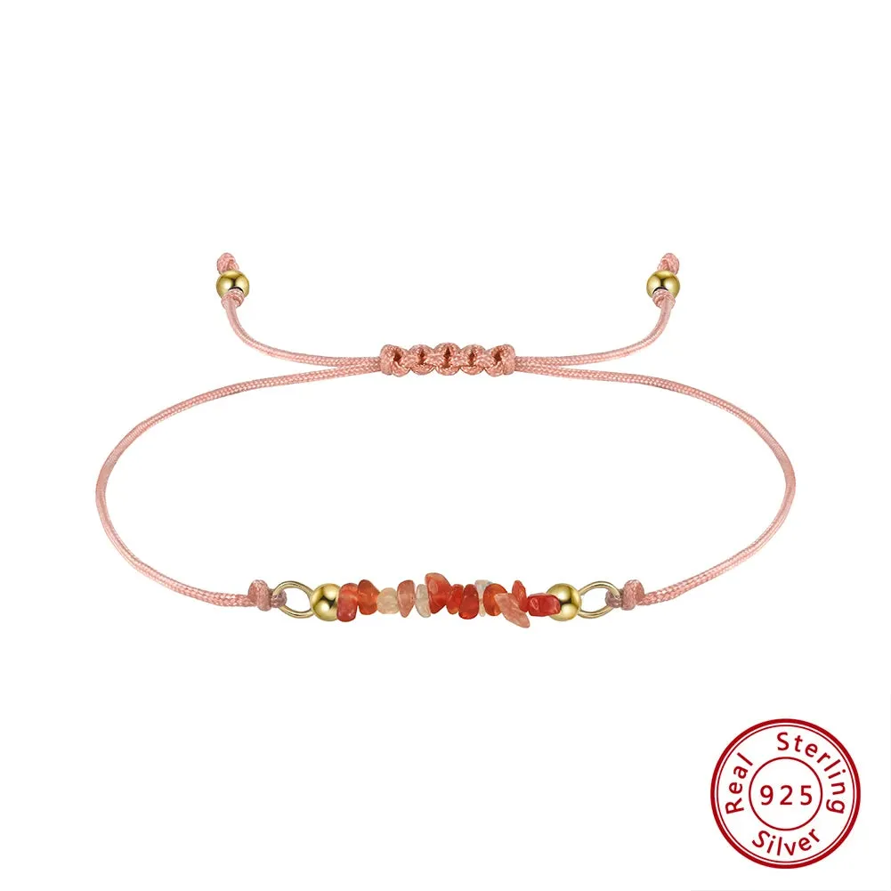 925 Sterling Silver Natural Gemstones Bracelet for Women