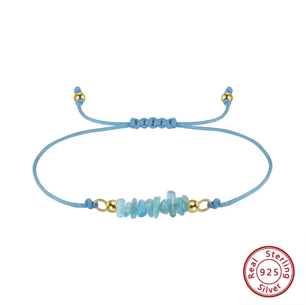 925 Sterling Silver Natural Gemstones Bracelet for Women