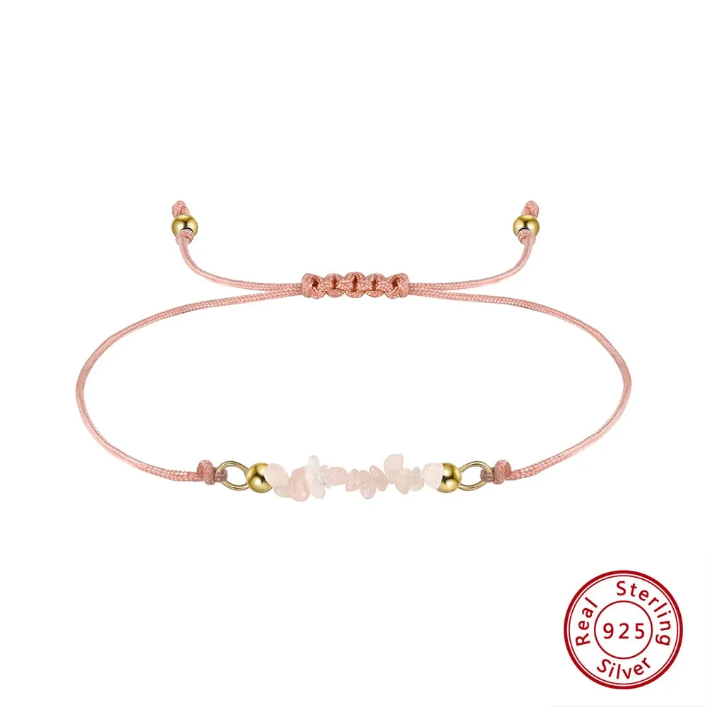 925 Sterling Silver Natural Gemstones Bracelet for Women