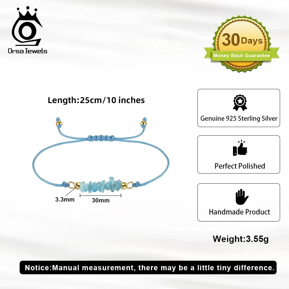 925 Sterling Silver Natural Gemstones Bracelet for Women