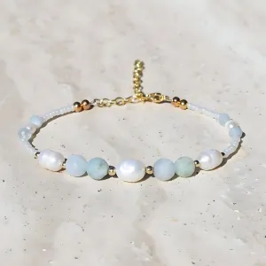 Aquamarine and Pearl Bracelet