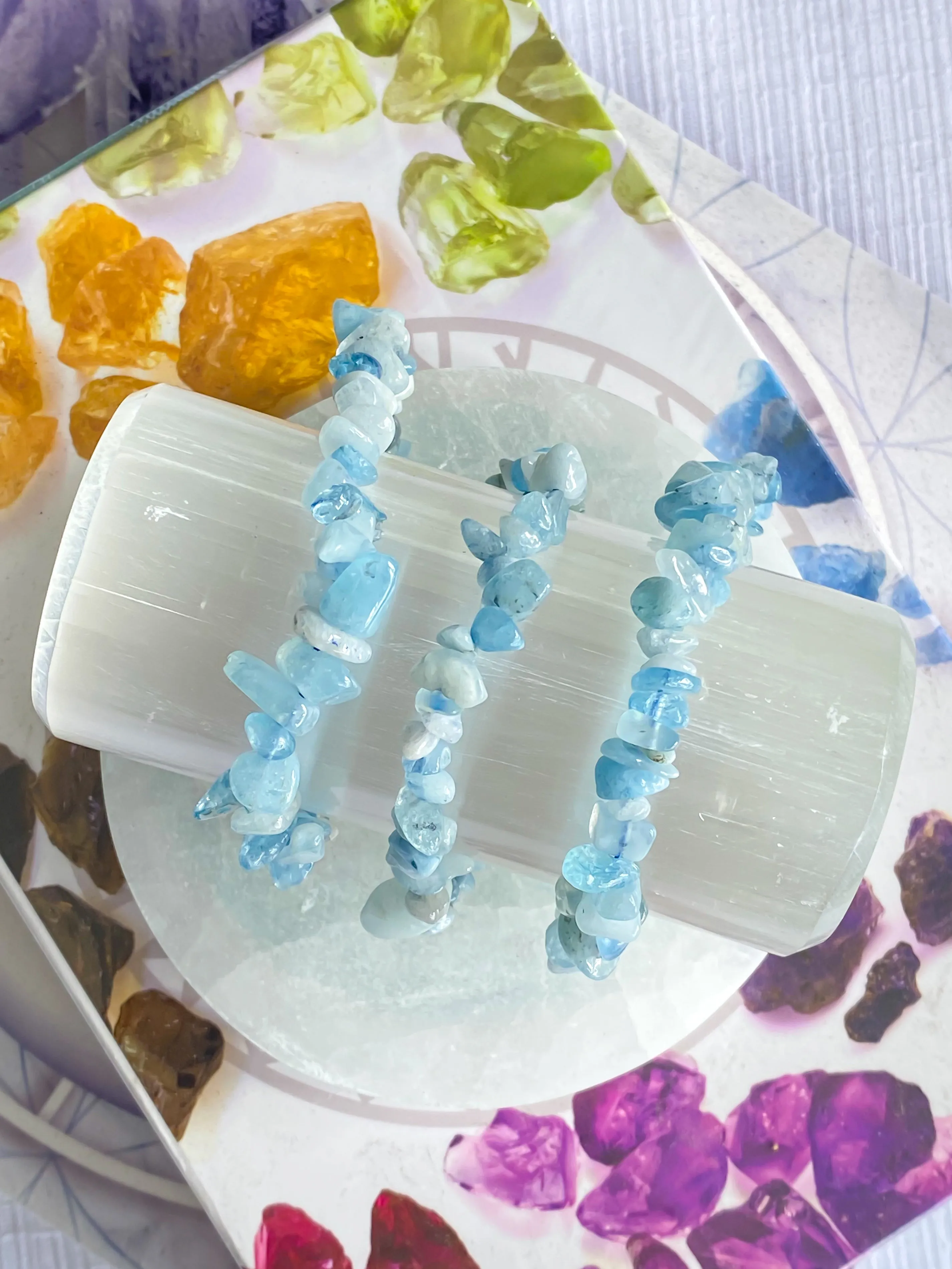 Aquamarine Chip Bracelet 1pc
