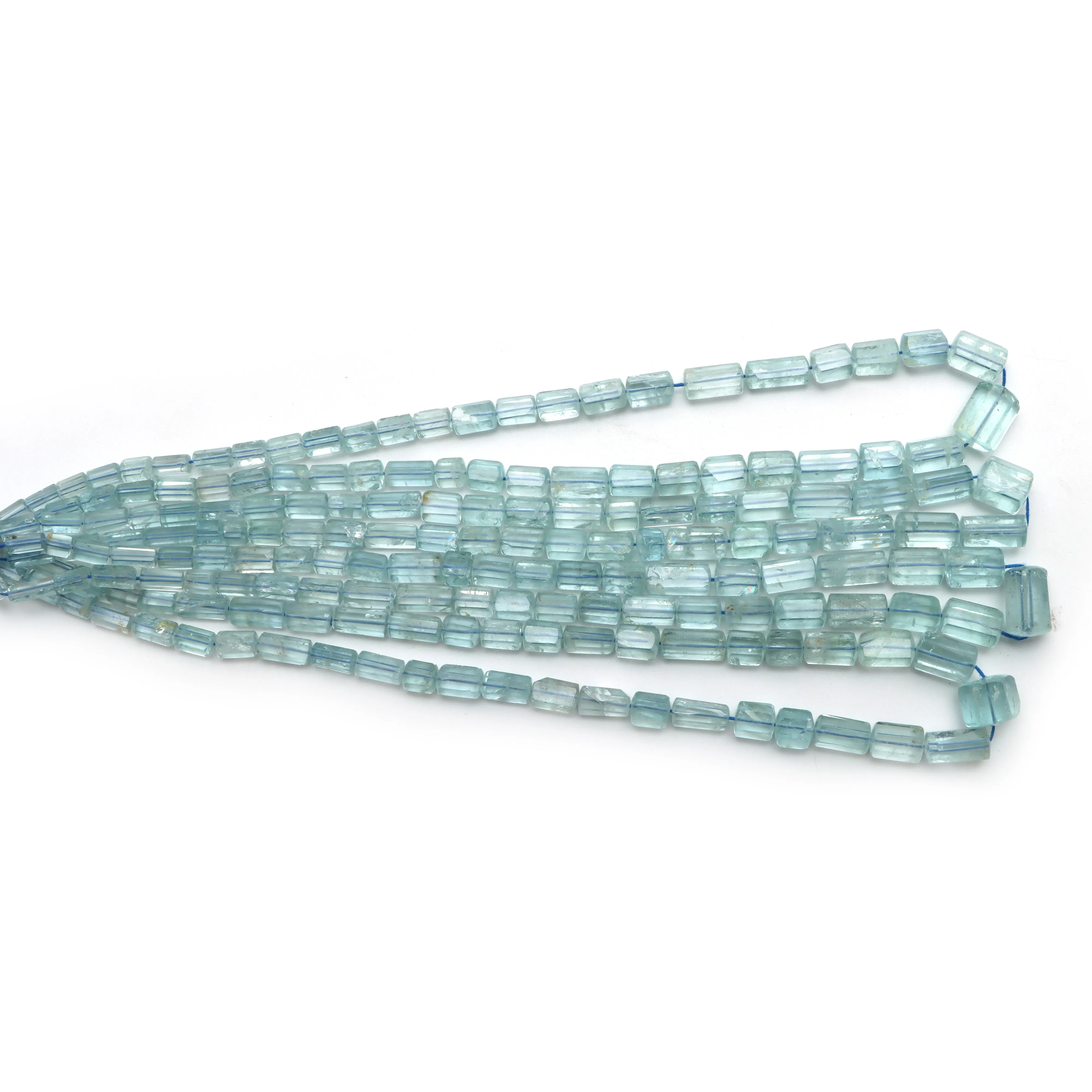 Aquamarine faceted cylinder beads, 4.5x8.5 mm to 8x13 mm, Aquamarine jewelry making beads, Cylinder shape aquamarine, 18 inches strand, Price per strand