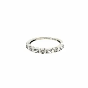 Baguette and Round Diamond Stacking band