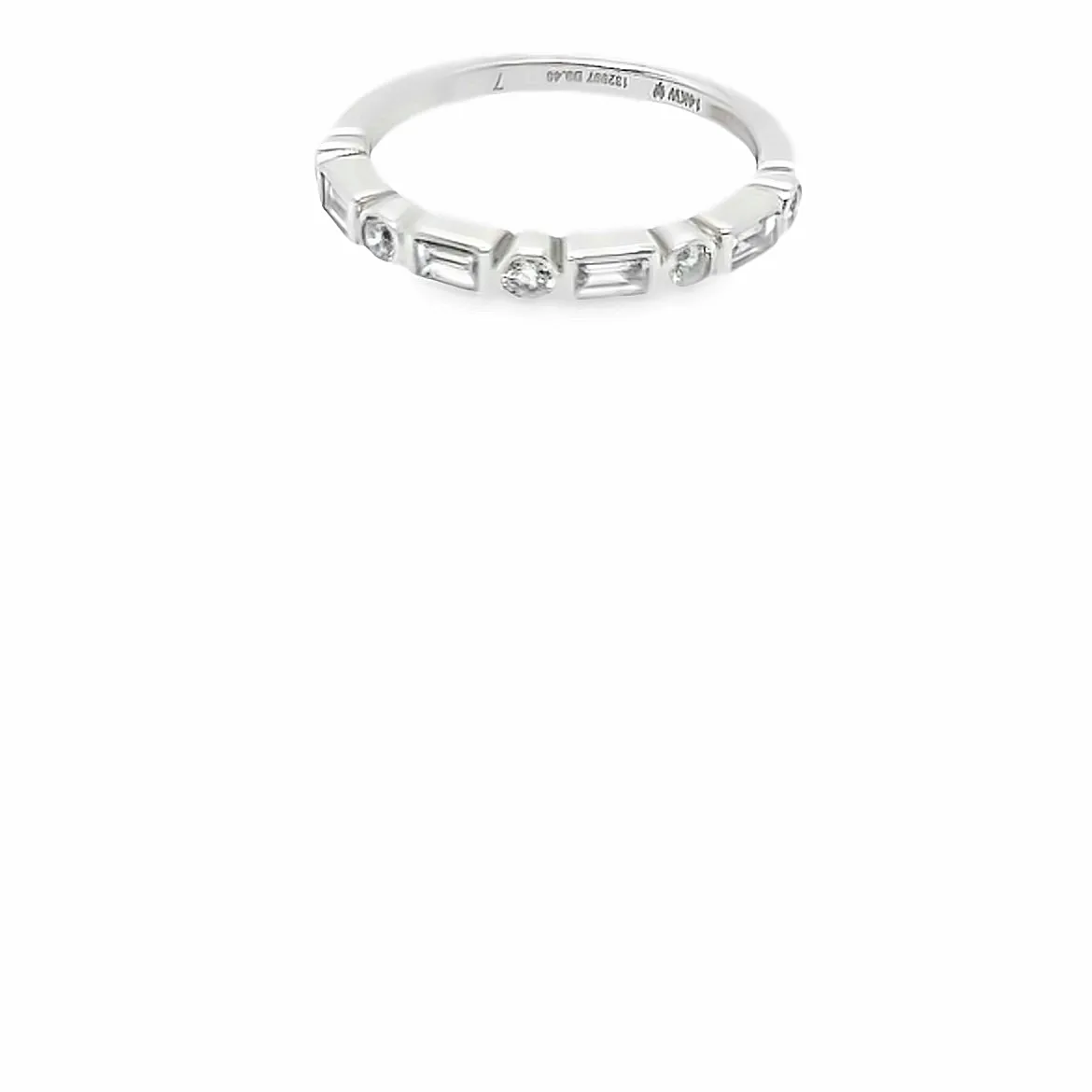Baguette and Round Diamond Stacking band