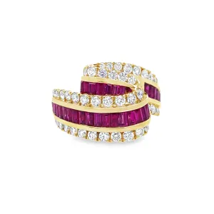 Charles Krypell Overlap Ruby and Diamond Ring