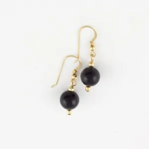 Classic Black Jade Earrings