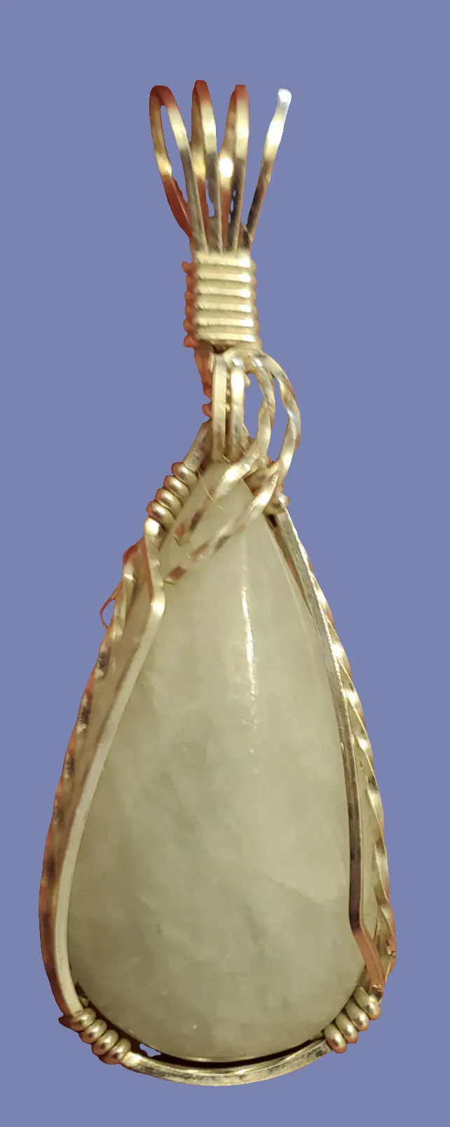 Custom Wire Wrapped Aquamarine Necklace/Pendant Sterling Silver