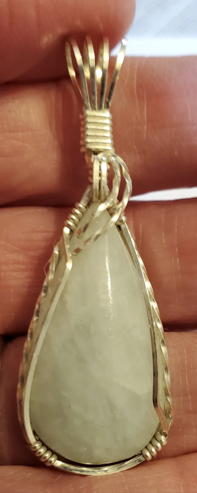 Custom Wire Wrapped Aquamarine Necklace/Pendant Sterling Silver