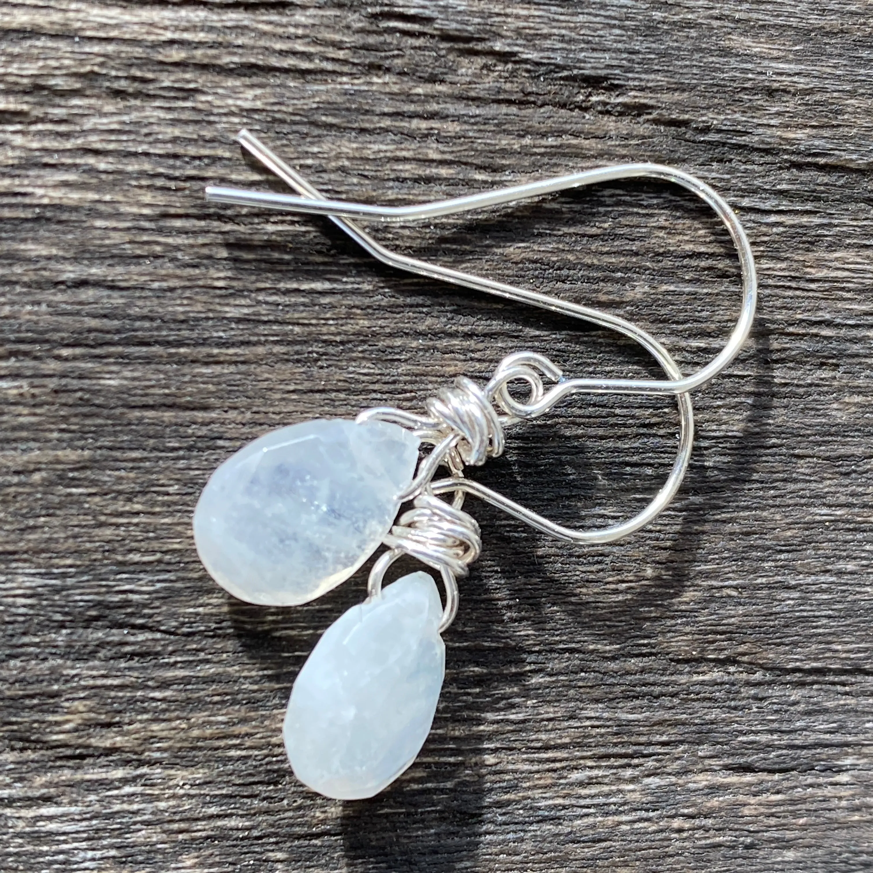 Delicate Moonstone Drop Earrings in Gold Filled or Sterling Silver