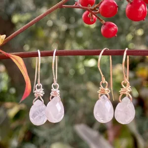 Delicate Moonstone Drop Earrings in Gold Filled or Sterling Silver