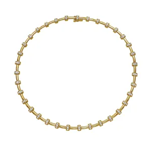 Diamond Bead Tube Necklace