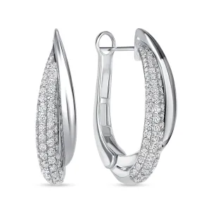 Double Hooped Tapered Diamond Earrings