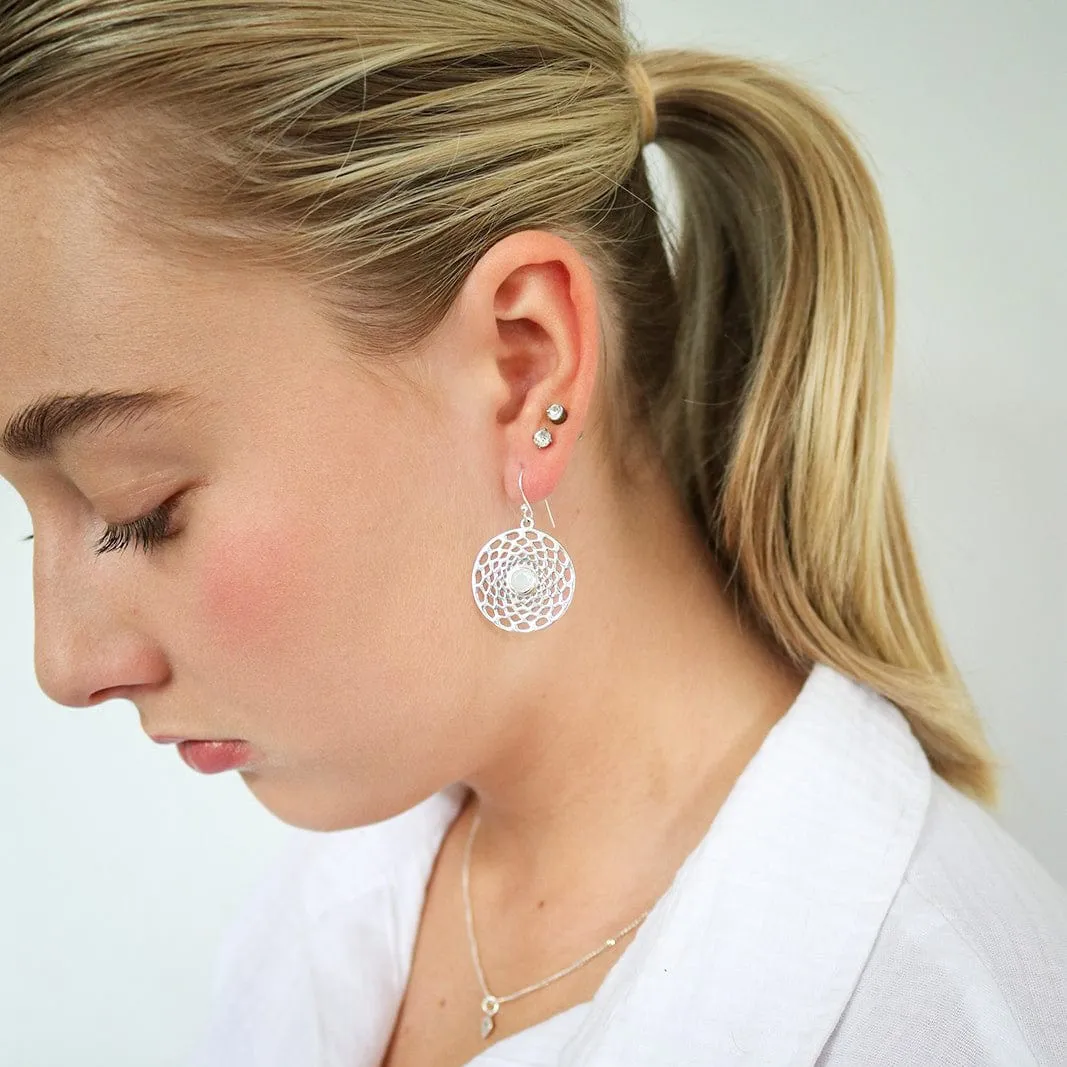 Drifting Goddess Moonstone Earrings