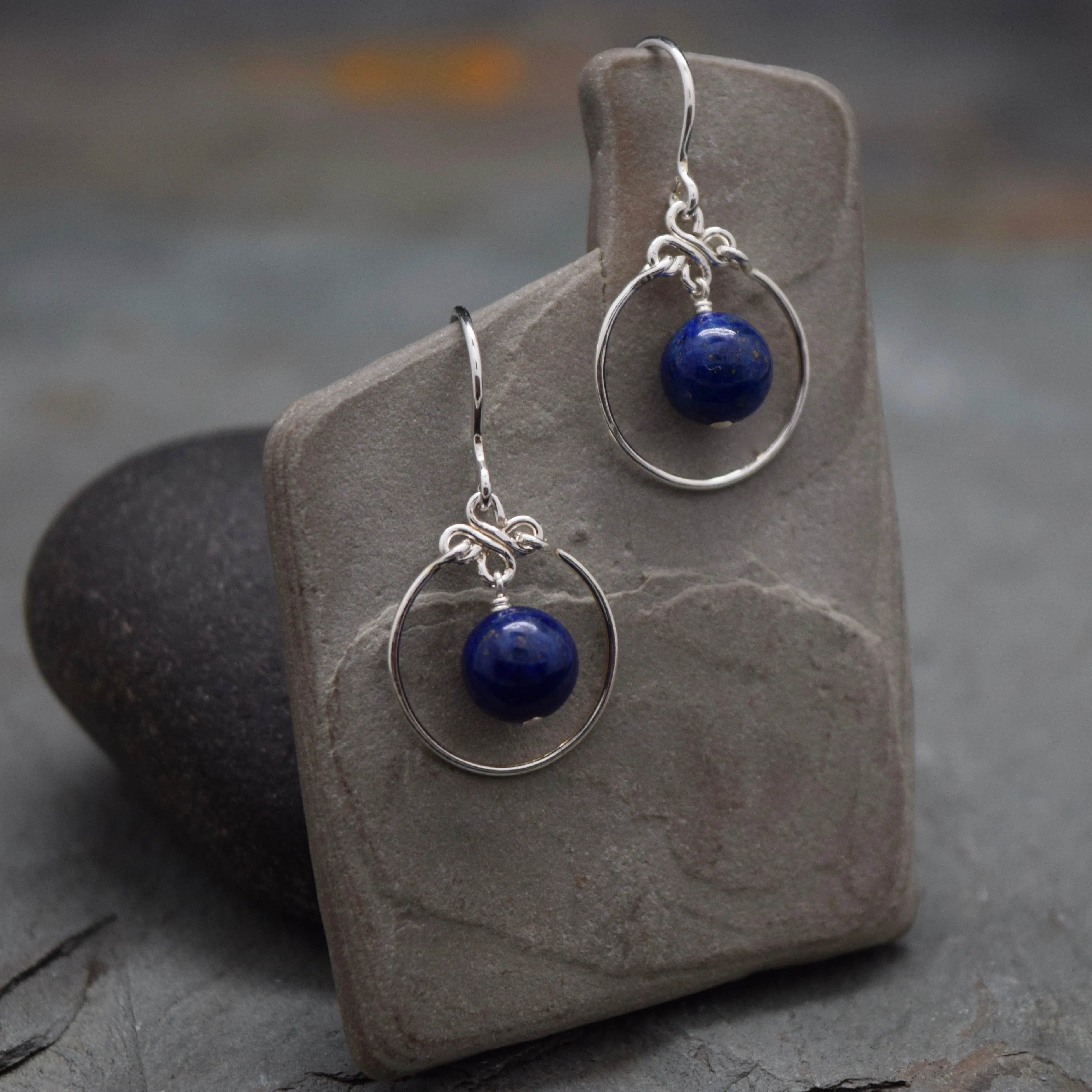 Encircled Lapis Lazuli Earring
