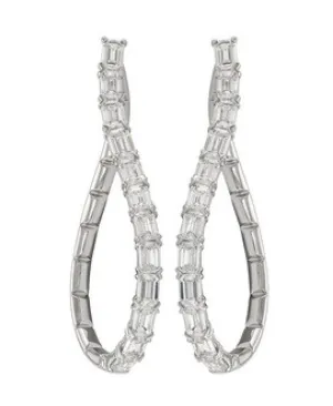 Etho Maria Emerald Cut Diamond Hoop Earrings