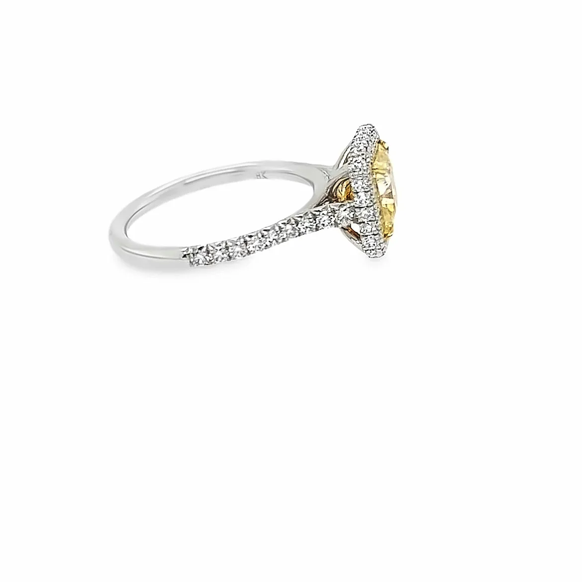 Fancy Yellow Diamond Ring With Halo