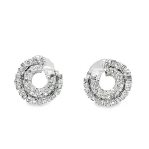 French 1920's Diamond Circle Earrings