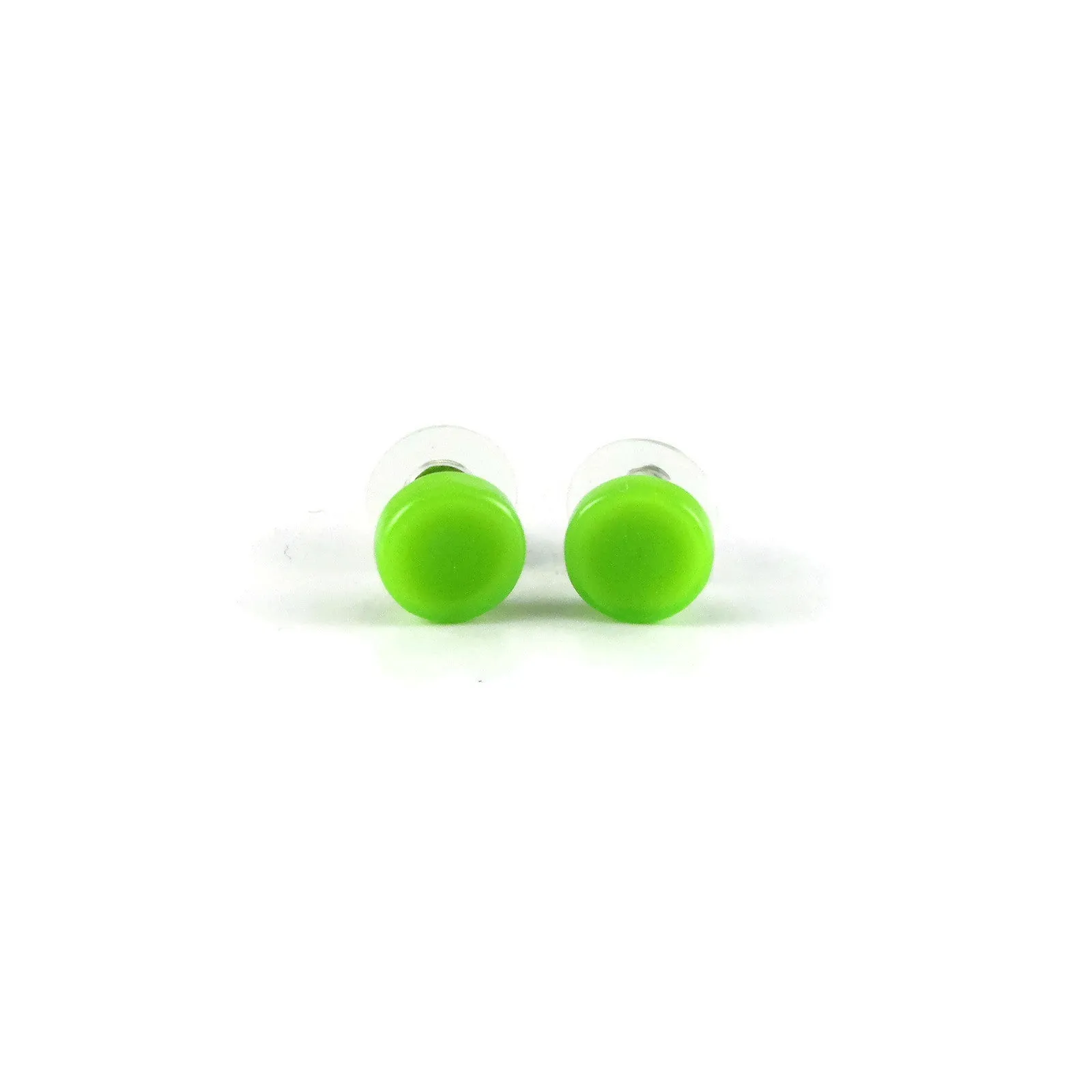 Glass Circle Studs - Blue