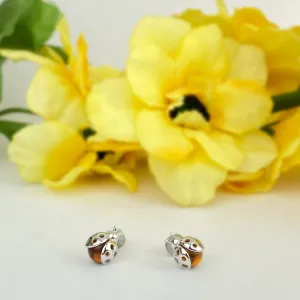 Golden Ladybird Stud Earrings - VE642