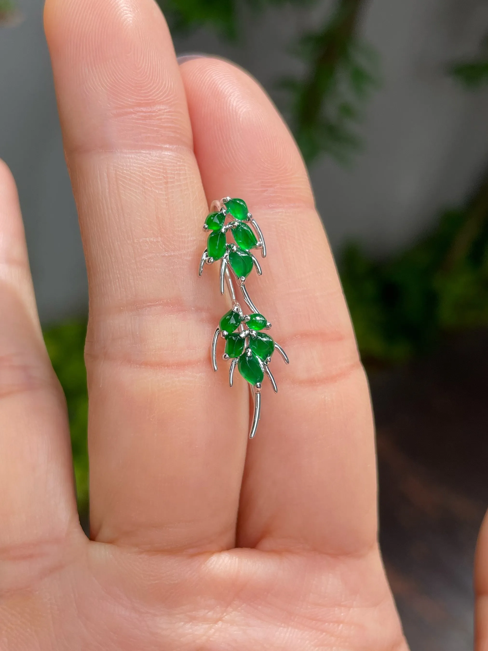 Green Jadeite Earrings - Wheat (NJE104)