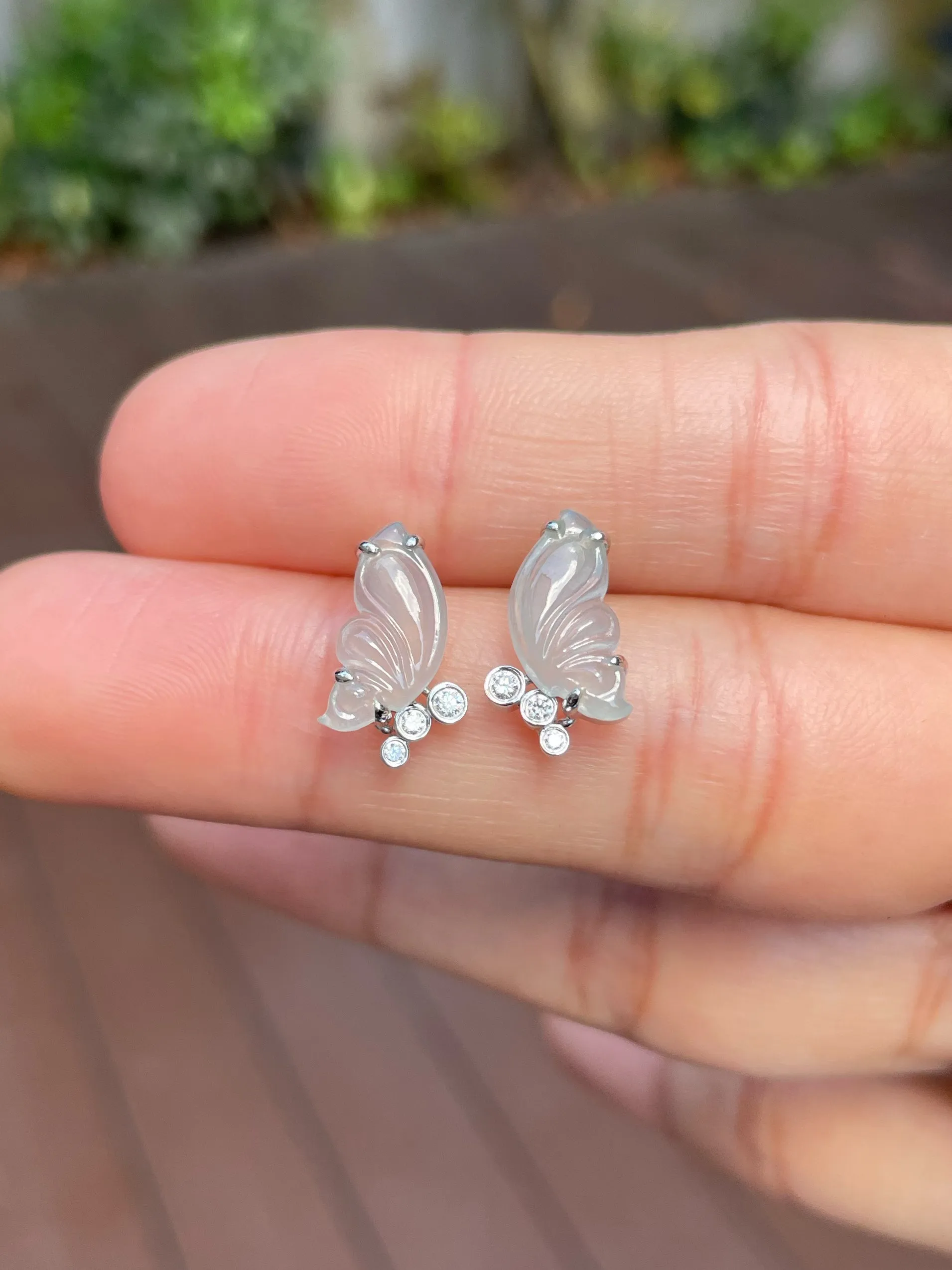 Icy Jade Earrings - Butterfly (NJE137)
