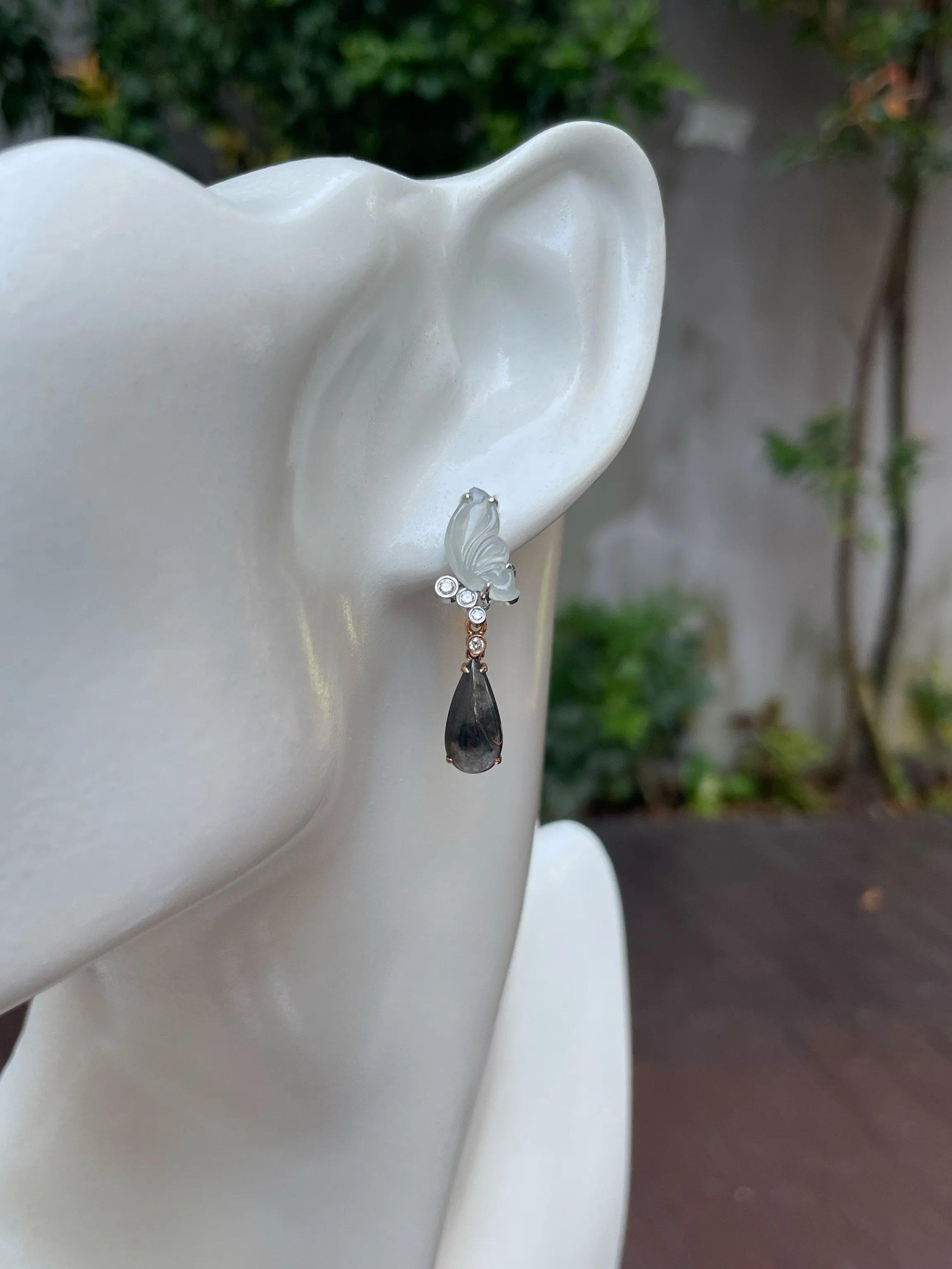 Icy Jade Earrings - Butterfly (NJE137)