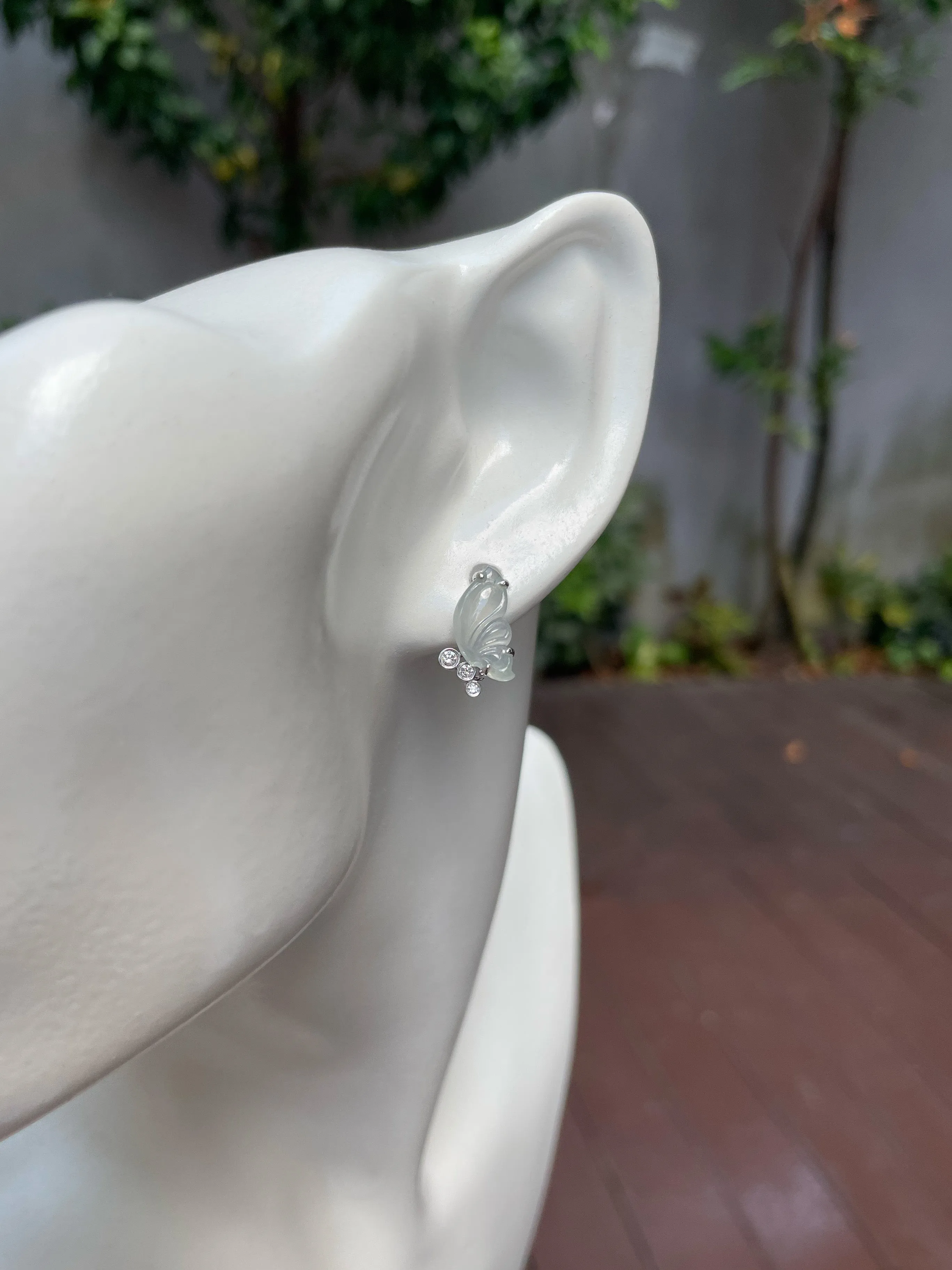 Icy Jade Earrings - Butterfly (NJE137)