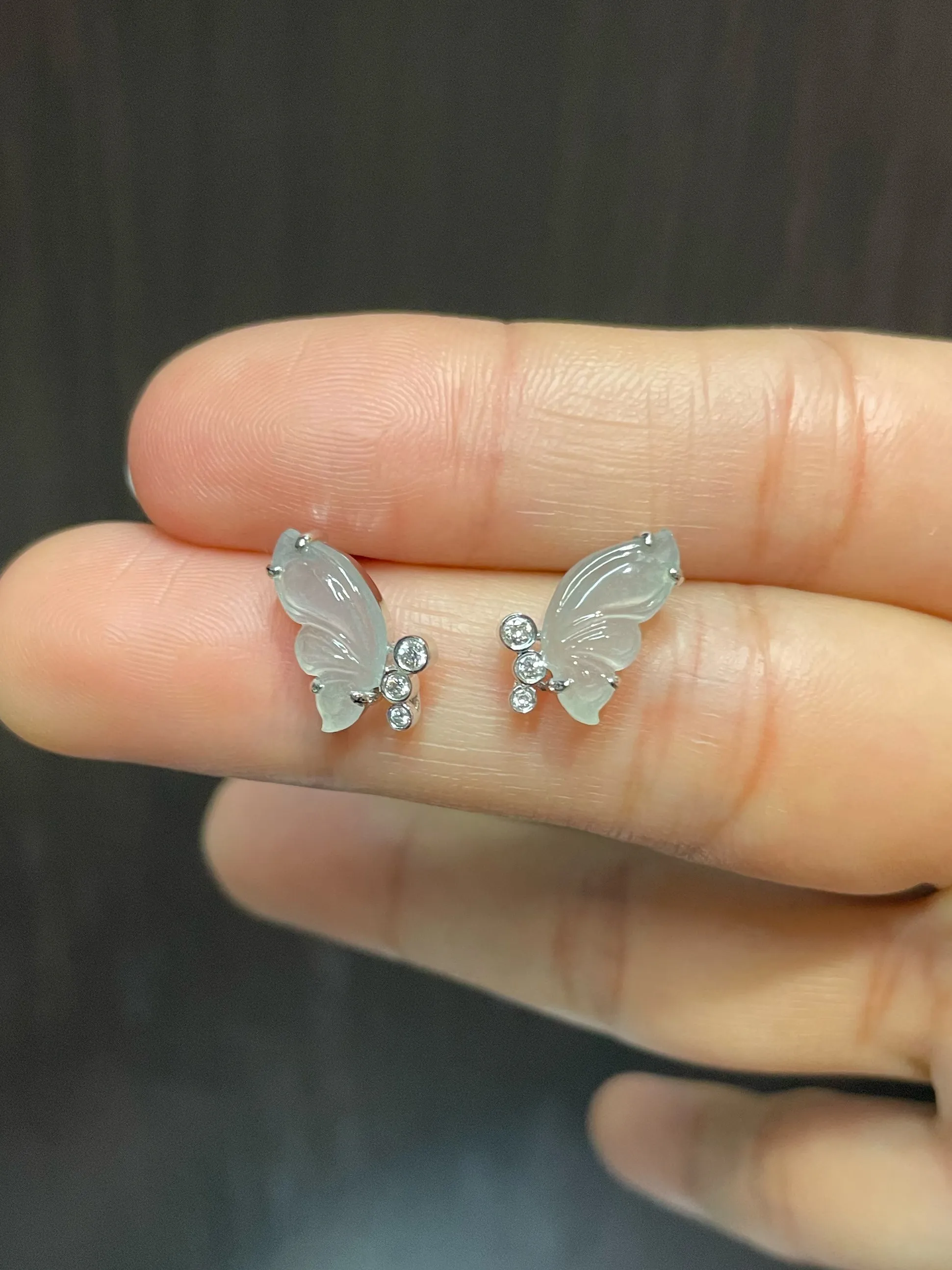 Icy Jade Earrings - Butterfly (NJE137)