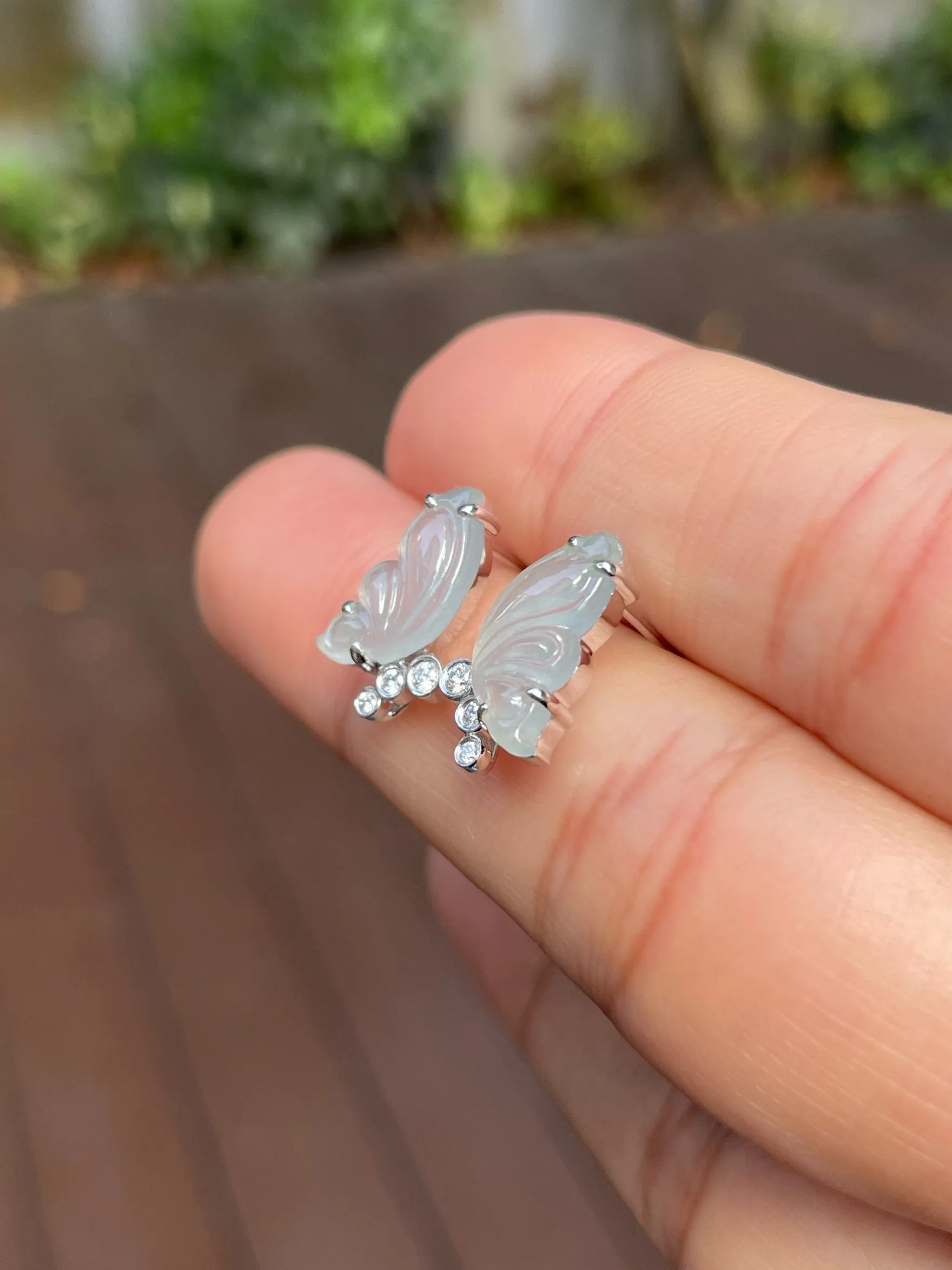 Icy Jade Earrings - Butterfly (NJE137)