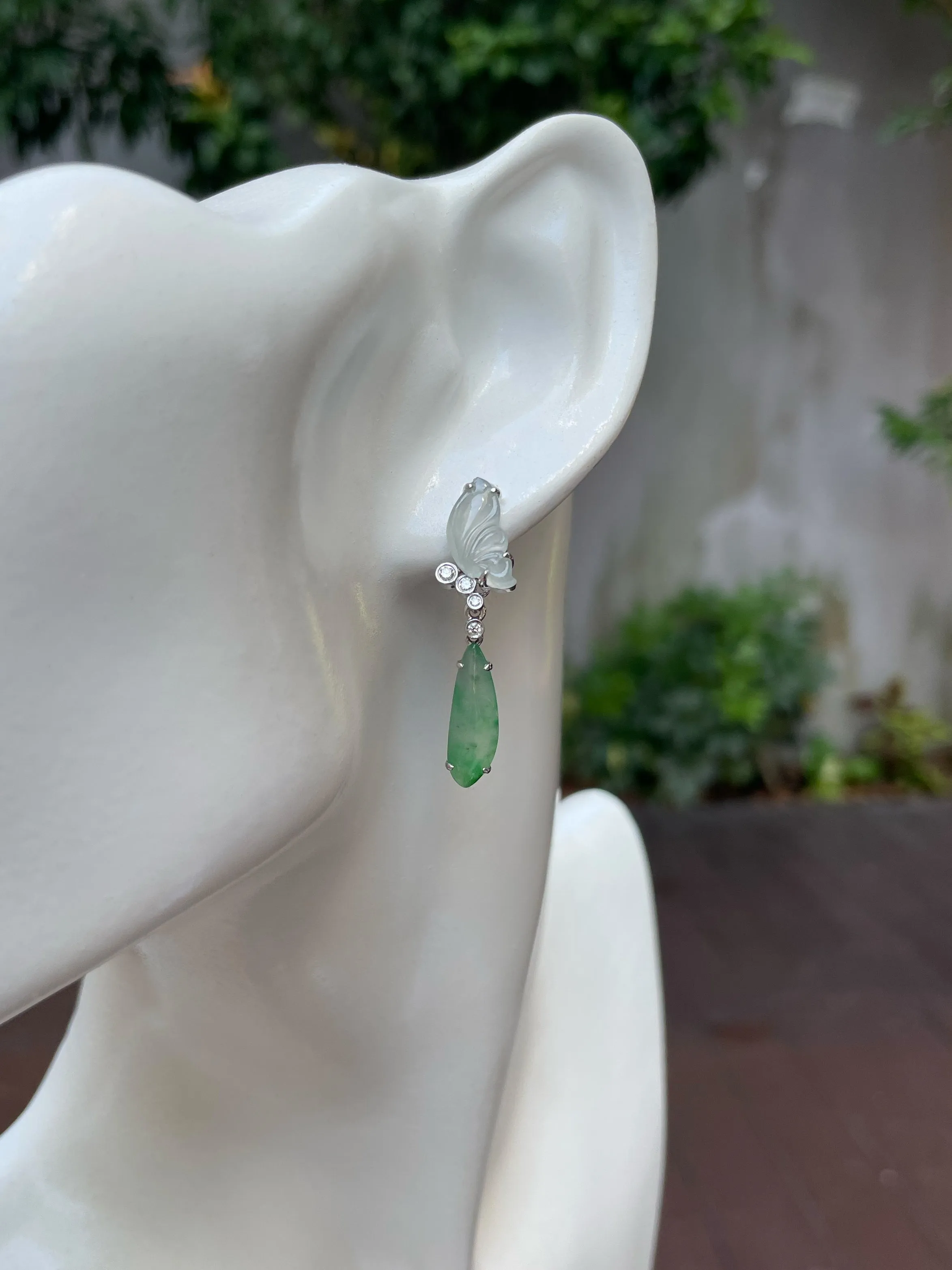 Icy Jade Earrings - Butterfly (NJE137)