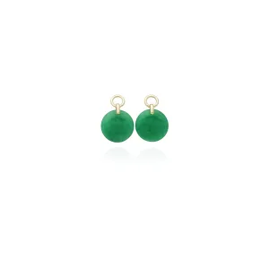 Jade Circle Hanging Earrings (14K)