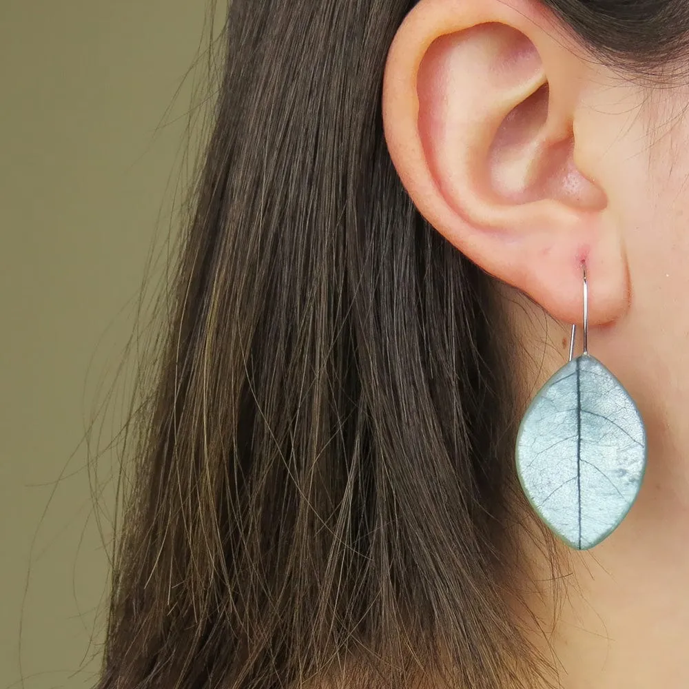 JADE SKELETON LEAF EARRING
