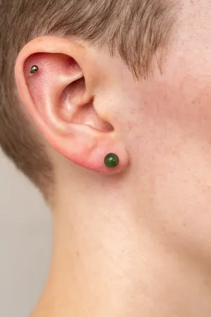 Jade/Sterling Silver Studs - 6mm