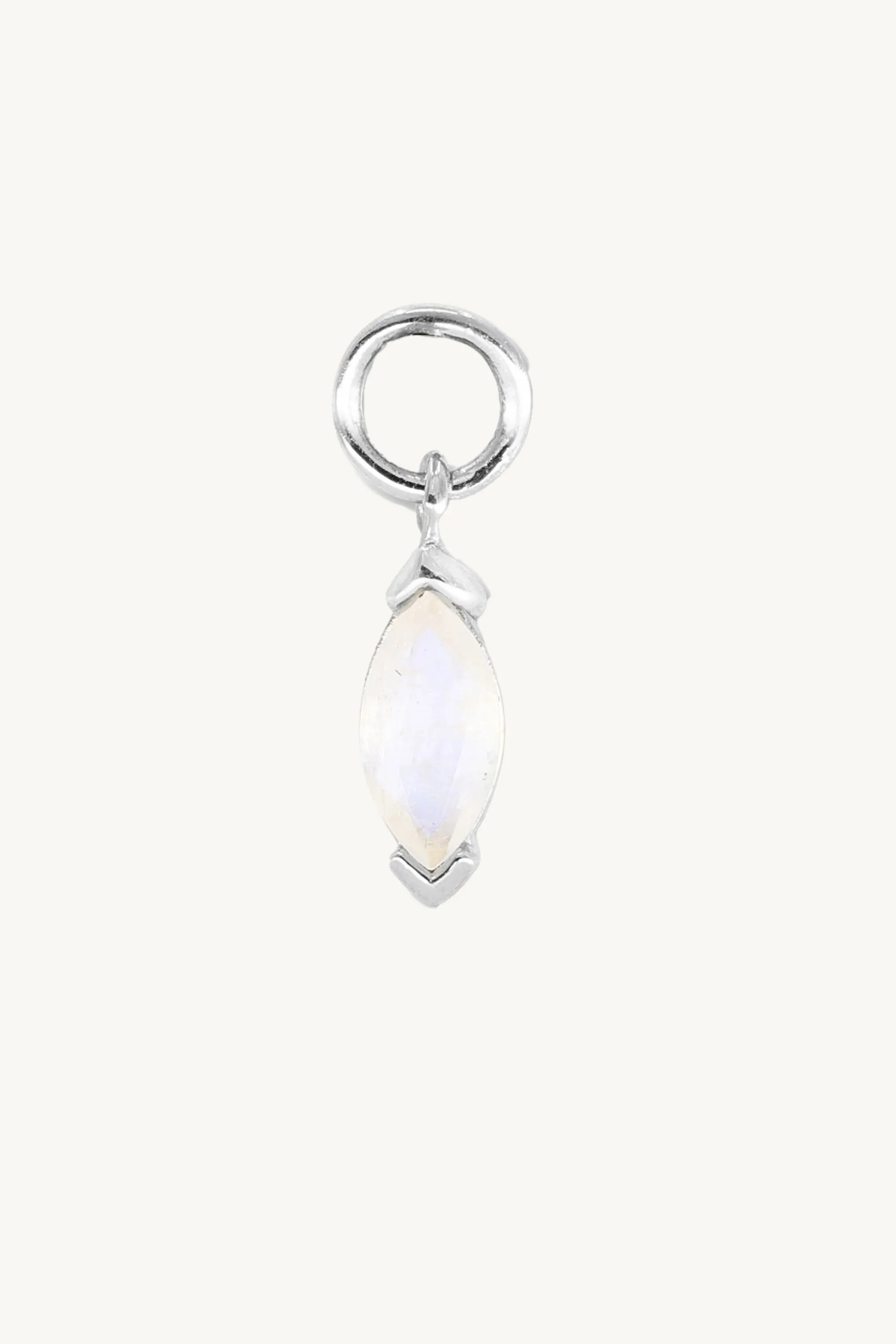 Marquise Moonstone Silver Charm