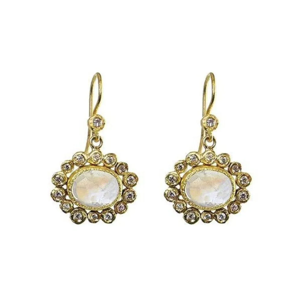 Moonstone Earrings 18k Gold
