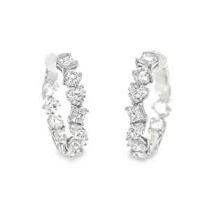 Multi-Shaped Diamod Hoop Earrings