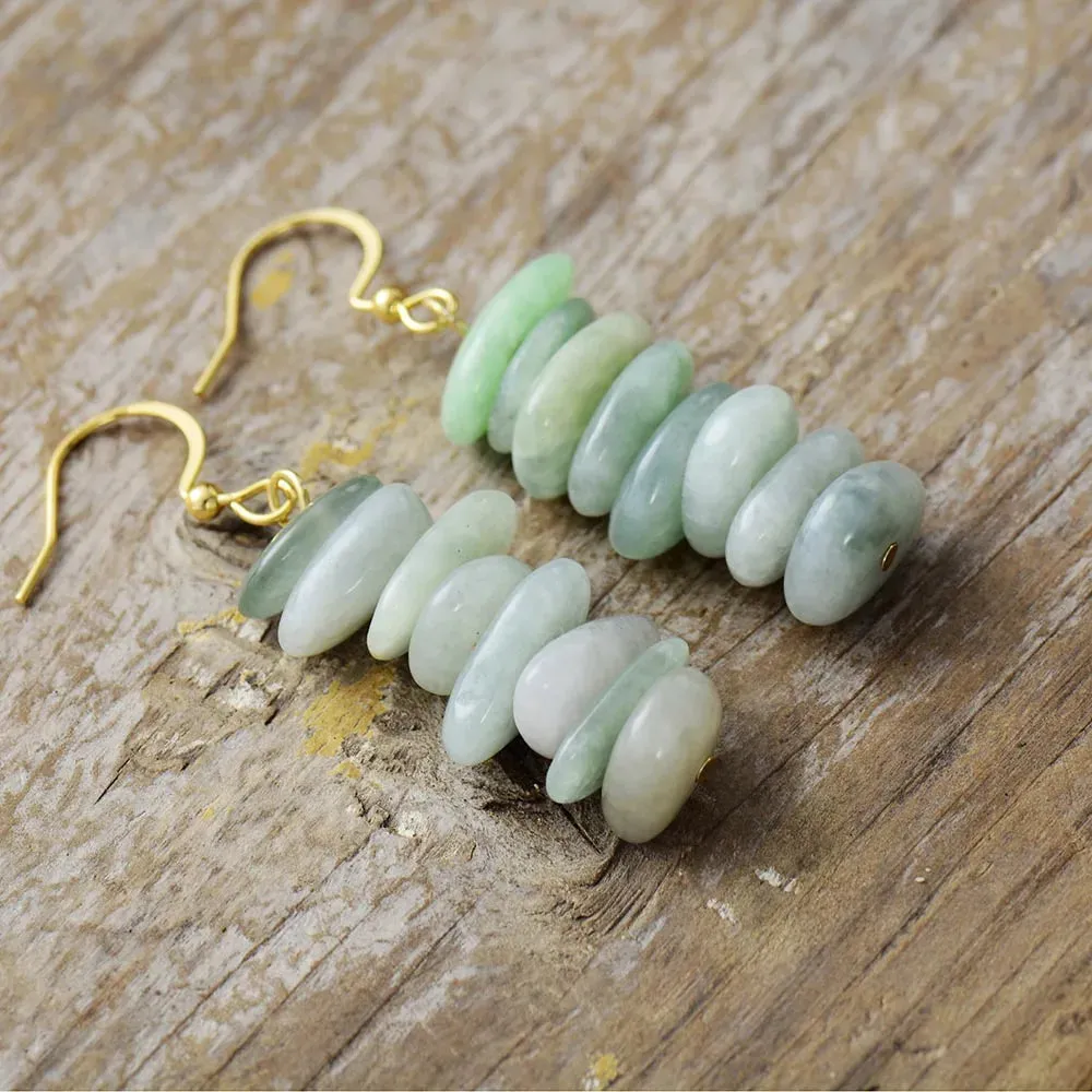 Natural Gemstone Stone Huggie Earrings