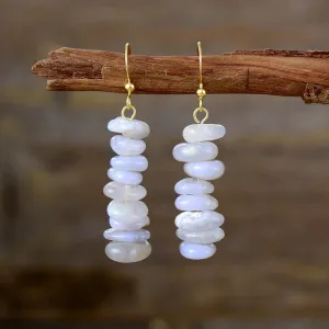 Natural Gemstone Stone Huggie Earrings