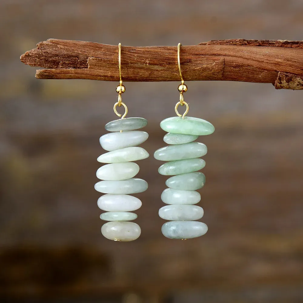 Natural Gemstone Stone Huggie Earrings