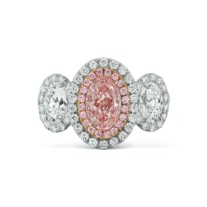 Oval Fancy Orangy Pink Ring