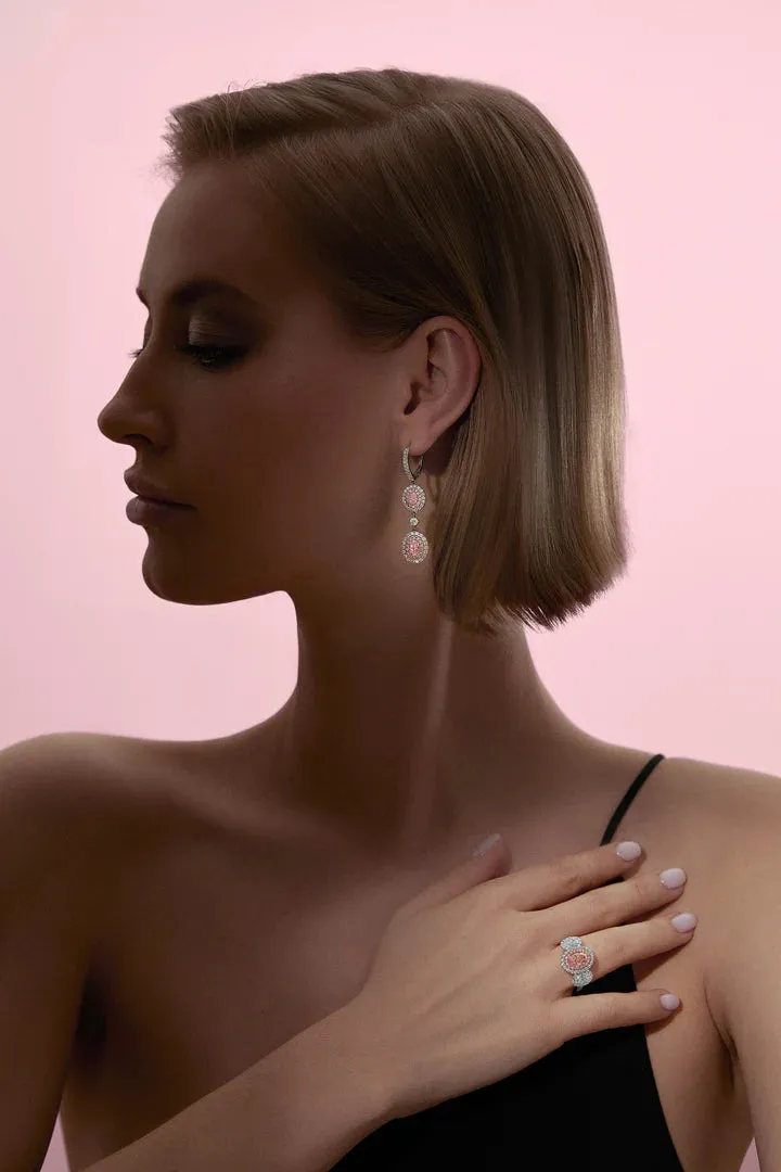 Oval Fancy Orangy Pink Ring