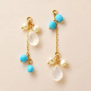 [Palette] 10K Blue Moonstone Arrangement Charms (Yellow Gold)